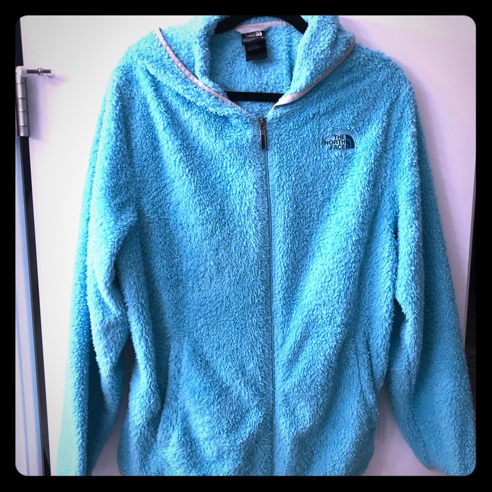 North face Fleece Zip Up Hoodie XL turquoise